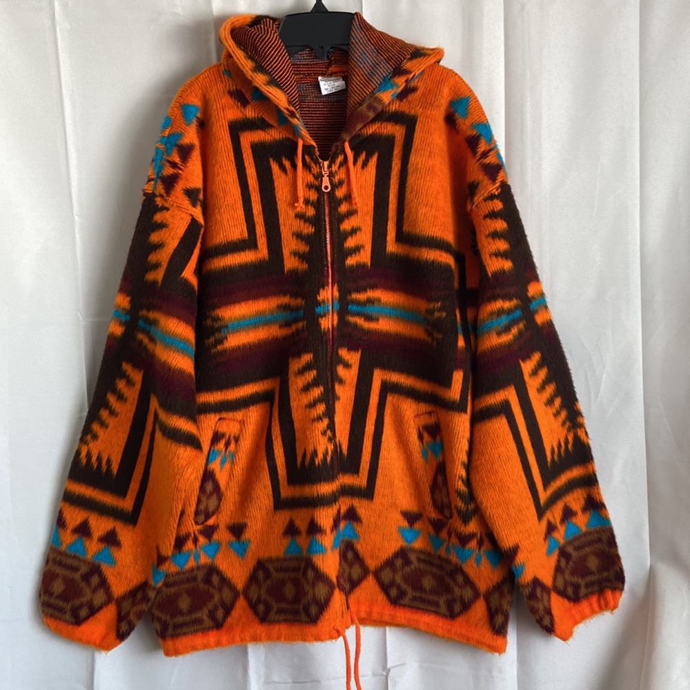 Artesanias Tuntaquimba Size L Wool Zip up Hoodie Jacket